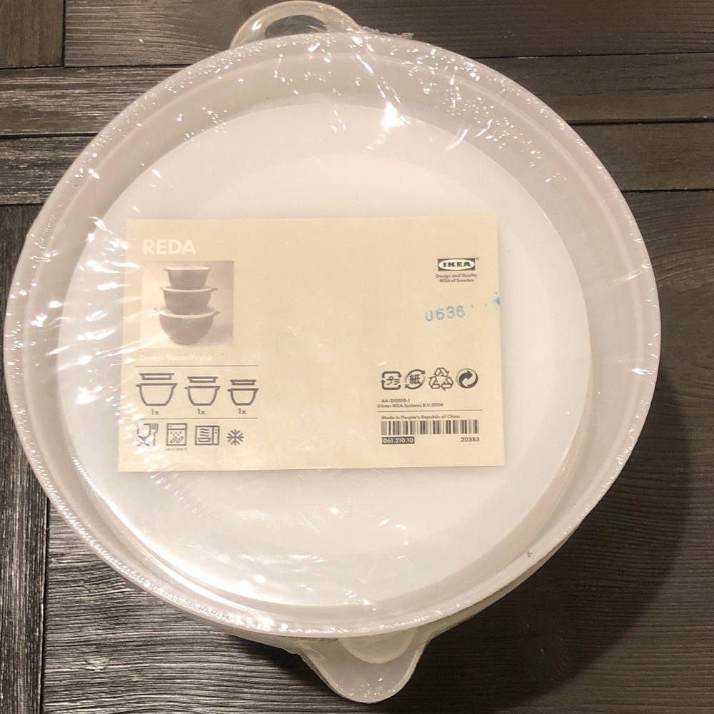 IKEA REDA White Plastic Mixing Bowl Set with Lids